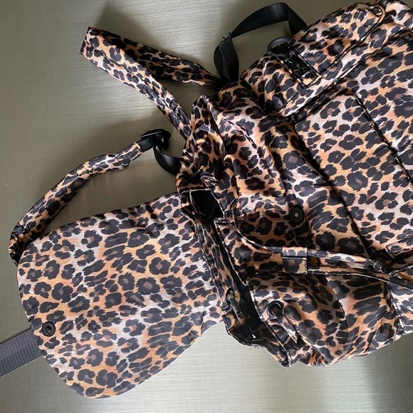 Topshop Leopard Print Backpack Large Brown *flaw